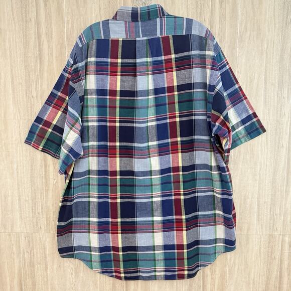 Polo Ralph Lauren Shirt Mens Size XL Tartan Plaid Button Down Blair Short Sleeve - Picture 2 of 11